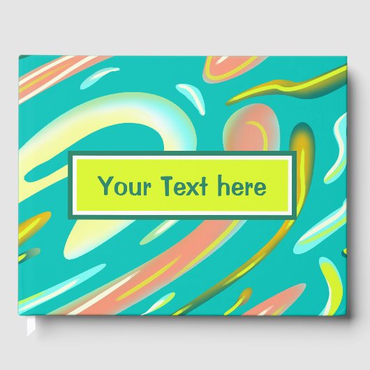 Cool Aqua Abstract Liquid stijl modern schilderen Gastenboek (Voorkant)