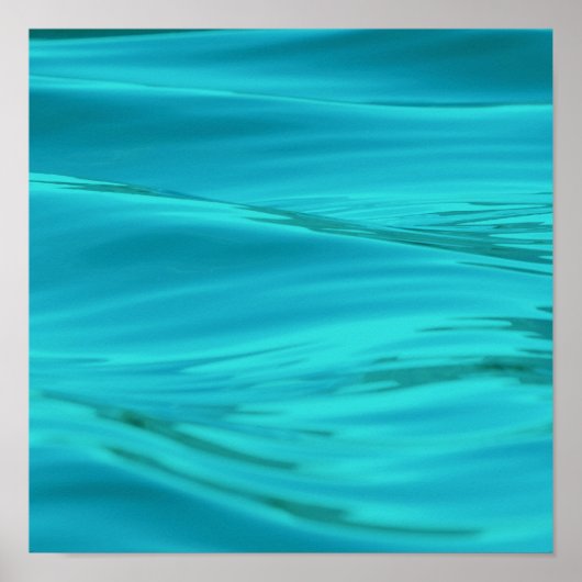 Cool Aqua Blue Summer Water Ripples Poster (Voorkant)