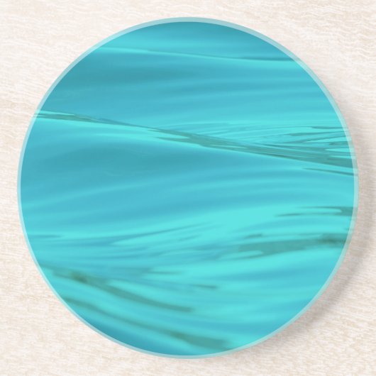 Cool Aqua Blue Summer Water Ripples Zandsteen Onderzetter (Voorkant)