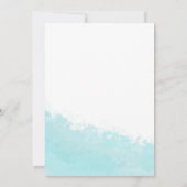 Cool Aqua Blue Wave Splash Beach bruiloft Kaart (Achterkant)