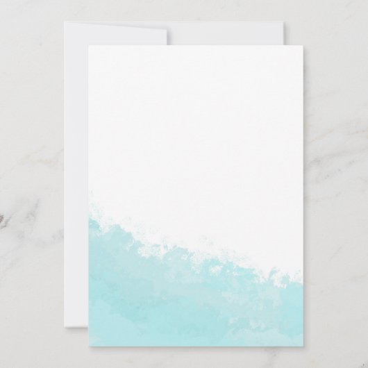 Cool Aqua Blue Wave Splash Beach bruiloft Kaart (Achterkant)