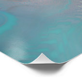 Cool Aqua Bubbles en Oceanic Swirls Perfect Poster (Hoek)