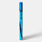 Cool Aqua en Black Liquid Wave Case-Mate iPhone Case (Achterkant / Links)