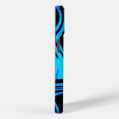 Cool Aqua en Black Liquid Wave Case-Mate iPhone Case (Achterkant / Rechts)