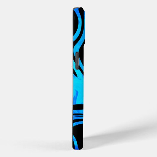 Cool Aqua en Black Liquid Wave Case-Mate iPhone Case (Achterkant / Rechts)
