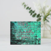 Cool Aqua en Gray Tribal Grunge Briefkaart (Staand voorkant)