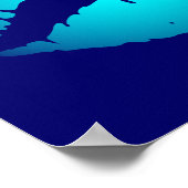 Cool Aqua Kiss op donkerblauw Poster (Hoek)