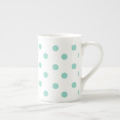 Cool Aqua Polka Dots on White Porselein Kop (Rechts)