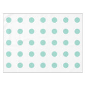 Cool Aqua Polka Dots on White Tafelkleed (Voorkant (Horizontaal))