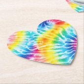 Cool Aqua Rood Blauw Geel Sinaasappel Tie Dye Kartonnen Onderzetters (Gekanteld)