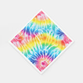 Cool Aqua Rood Blauw Geel Sinaasappel Tie Dye Servet (Hoek)