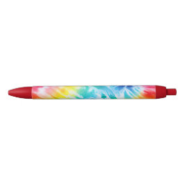 Cool Aqua Rood Blauw Geel Sinaasappel Tie Dye Zwarte Inkt Pen