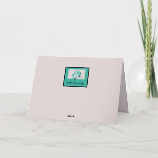 Cool Aqua Roos Happy Moederdag Kaart (Achterkant)