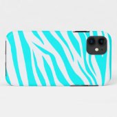 Cool Aqua/White Zebra Print - iPhone 5 Hoesje (Achterkant (horizontaal))