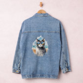 Cool Aquarel Zomer Kat Denim Jacket (Hangar)
