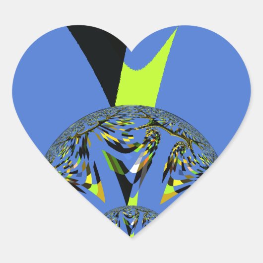 Cool Arches met Fractal Spheres Art Design Hart Sticker (Voorkant)