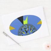 Cool Arches met Fractal Spheres Art Design Ovale Sticker (Envelop)