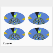 Cool Arches met Fractal Spheres Art Design Ovale Sticker (Vel)