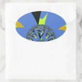 Cool Arches met Fractal Spheres Art Design Ovale Sticker (Tas)