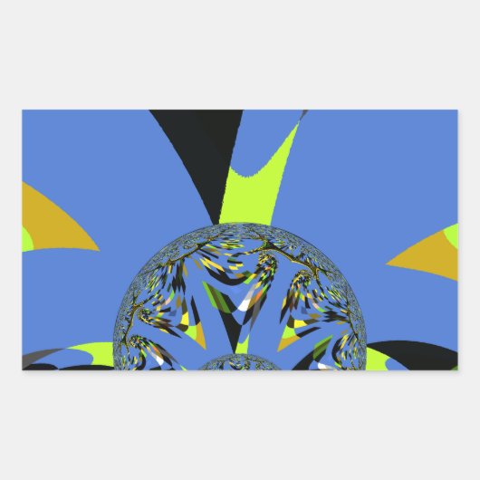 Cool Arches met Fractal Spheres Art Design Rechthoekige Sticker (Voorkant)