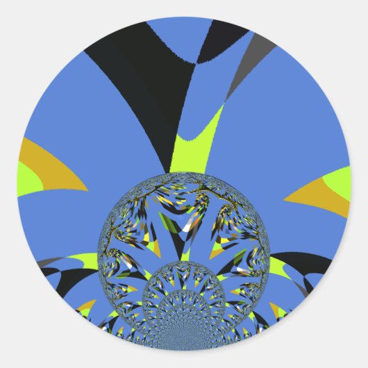 Cool Arches met Fractal Spheres Art Design Ronde Sticker (Voorkant)