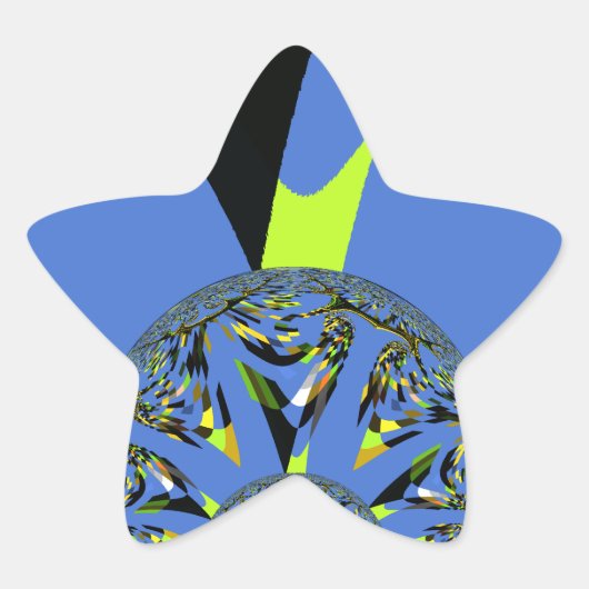 Cool Arches met Fractal Spheres Art Design Ster Sticker (Voorkant)