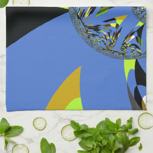 Cool Arches met Fractal Spheres Art Design Theedoek (Gevouwen)