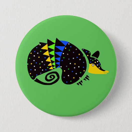 Cool ARMADILLO - Bedreigde dieren grafiek Ronde Button 7,6 Cm (Voorkant)