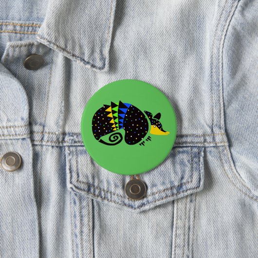 Cool ARMADILLO - Bedreigde dieren grafiek Ronde Button 7,6 Cm (In situ)