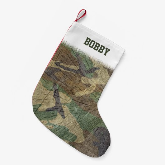 Cool Army Green Camo Pattern Kleine Kerstsok (Voorkant (Hangend))