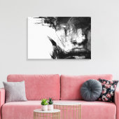 Cool Art Abstract zwart wit gezicht vrouw Canvas Afdruk (Insitu (Woonkamer))
