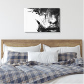 Cool Art Abstract zwart wit gezicht vrouw Canvas Afdruk (Insitu (Slaapkamer))