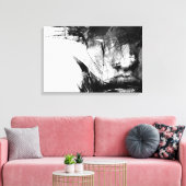 Cool Art Abstract zwart wit gezicht vrouw Canvas Afdruk (Insitu (Woonkamer))