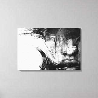 Cool Art Abstract zwart wit gezicht vrouw Canvas Afdruk