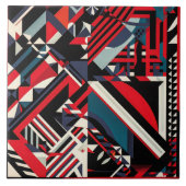 Cool art deco stijl keramische tegel tegeltje (Voorkant)