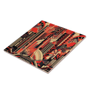 Cool art deco stijl keramische tegel tegeltje