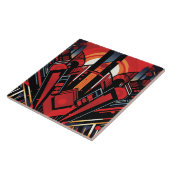 Cool art deco stijl tegeltje (Zijkant)