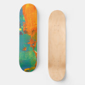 Cool Art Groen Sinaasappel geschilderd Persoonlijk Skateboard (Voorkant)