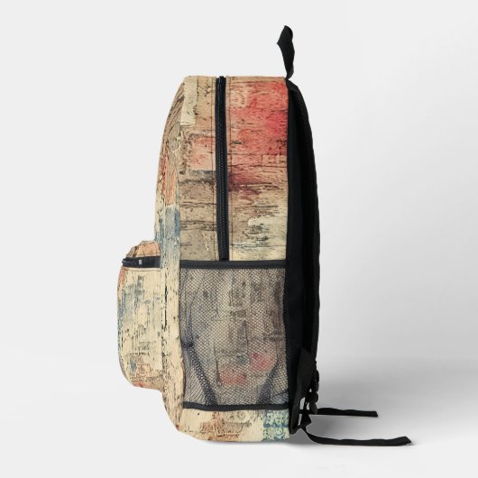 Cool art grunge achtergrond Oud hout rustiek patro Bedrukte Rugzak (Rechts)