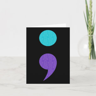 Cool Art of Semicolon Sign for Suicide Prevention Kaart