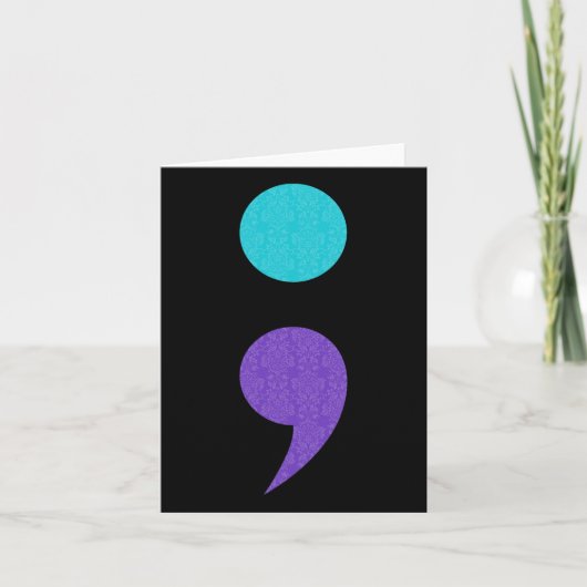 Cool Art of Semicolon Sign for Suicide Prevention Kaart (Voorkant)
