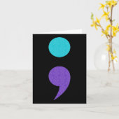 Cool Art of Semicolon Sign for Suicide Prevention Kaart (Gele Bloem)