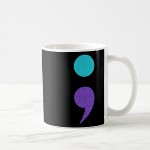 Cool Art of Semicolon Sign for Suicide Prevention Koffiemok