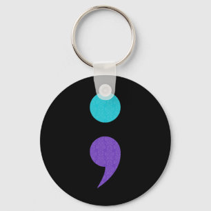 Cool Art of Semicolon Sign for Suicide Prevention Sleutelhanger