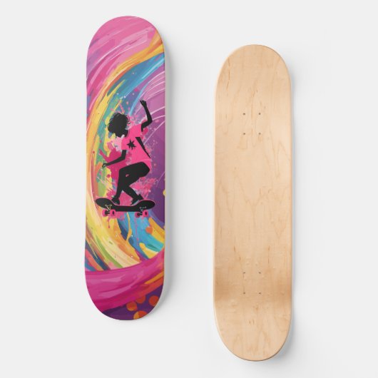 Cool art skateboards voor meisje (Voorkant)