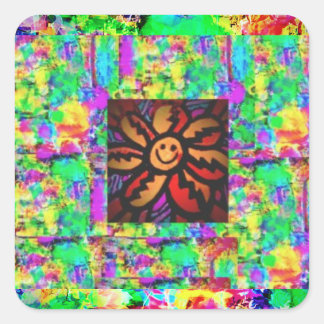 Cool art vierkante sticker