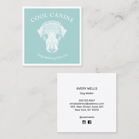 Cool Artistic Dog Walker Visitekaartje (Voorkant / Achterkant)