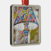 Cool Artistic Glas in lood Lamp Shade Metalen Ornament (Rechts)