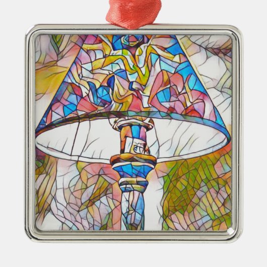 Cool Artistic Glas in lood Lamp Shade Metalen Ornament (Voorkant)