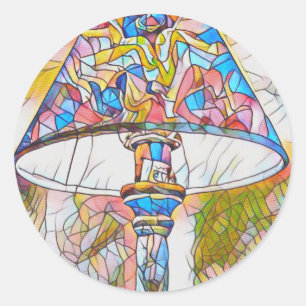 Cool Artistic Glas in lood Lamp Shade Ronde Sticker